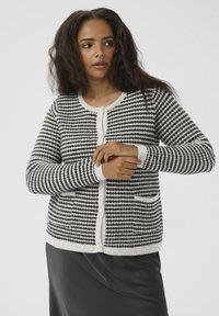 Kaffe Curve ELANNA - Kardigan - light grey m black structure