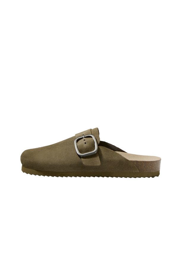 BUCKLED - Pantolette flach - khaki