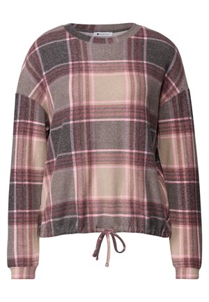 Street One, LANGARM SHIRT MIT RUNDHALS UND KAROMUSTER - Pullover - sanded amber