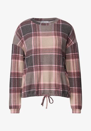 Street One, LANGARM SHIRT MIT RUNDHALS UND KAROMUSTER - Pullover - sanded amber