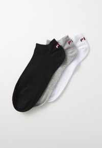 INVISIBLE PLAIN SOCKS UNISEX 9 PACK - Socks - black/white/mottled grey