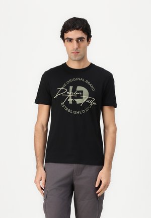 TOM TAILOR DENIM PRINTED - Print T-shirt - black