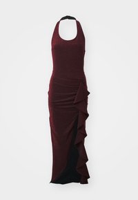 WAL G. GIANI RUFFLE GLITTER MIDI - Rochie cocktail/Rochie petrecere - wine