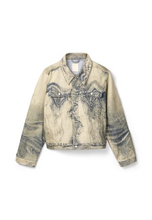 Giacca di jeans - beige/schwarz