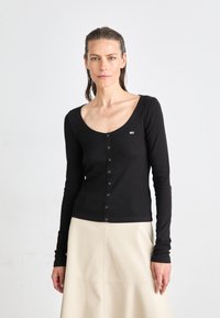 Tommy Jeans SLIM BUTTON THRU - Cardigan - black