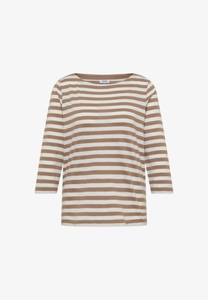 Cecil, BASIC SHIRT MIT BOAT NECK UND STREIFEN - T-shirt à manches longues - natural taupe