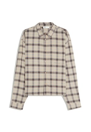 Bershka, LONG SLEEVE CHECK - SHIRT - Chemise - mottled brown