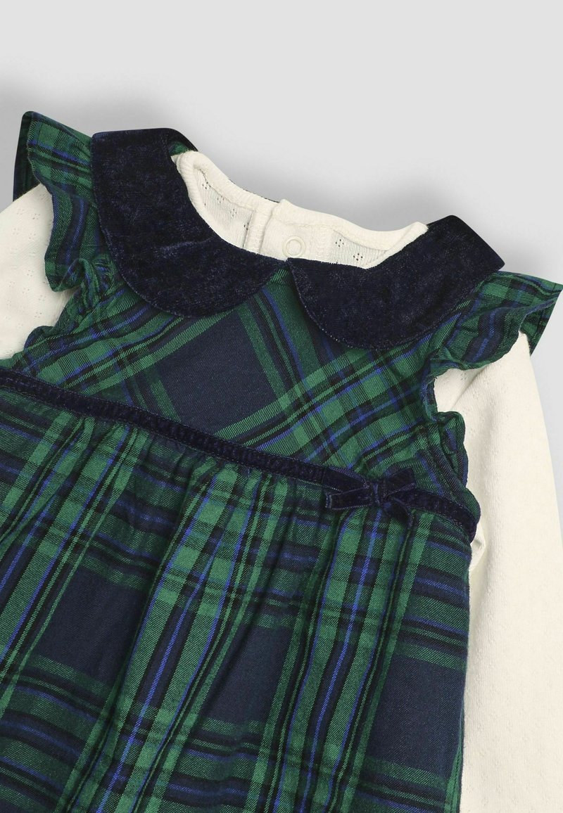 JoJo Maman Bb TARTAN SET REGULAR FIT - Denim dress - green - Zalando