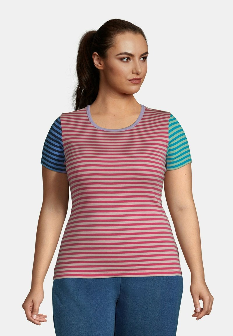 LANDS' END Tshirt med print hot pink stripe mix/ljusrosa Zalando.se