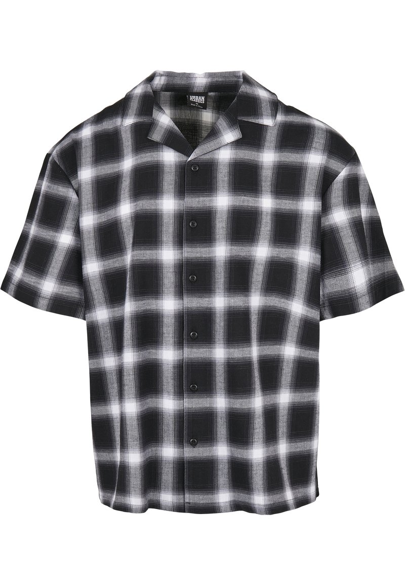 Urban Classics LOOSE CHECKED RESORT SHIRT - Košeľa - black/white