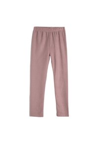 Helle rosa, dehnbare Leggings aus weichem Stoff mit elastischem Bund, die eine glatte Textur und eine schmal geschnittene Passform aufweisen.