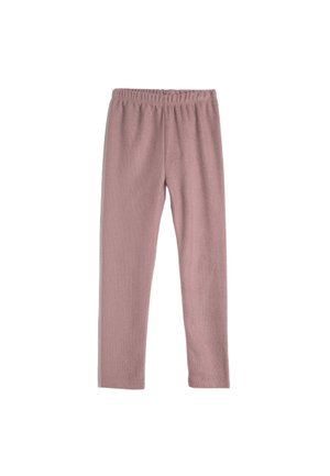 Helle rosa, dehnbare Leggings aus weichem Stoff mit elastischem Bund, die eine glatte Textur und eine schmal geschnittene Passform aufweisen.