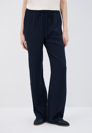 WIDE LEG  - Trousers - navy blue