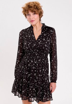 AUSGESTELLTES MIT V-AUSSCHNITT - Robe de jour - noir