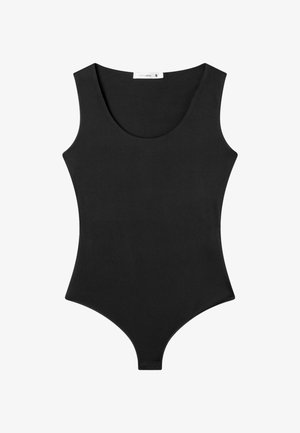 Body nero senza maniche con scollatura a giro e chiusure a scatto nell'area inguinale, taglia small di Terranova.