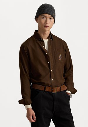 CUSTOM FIT POLO BEAR OXFORD SHIRT - Marškiniai - cooper brown