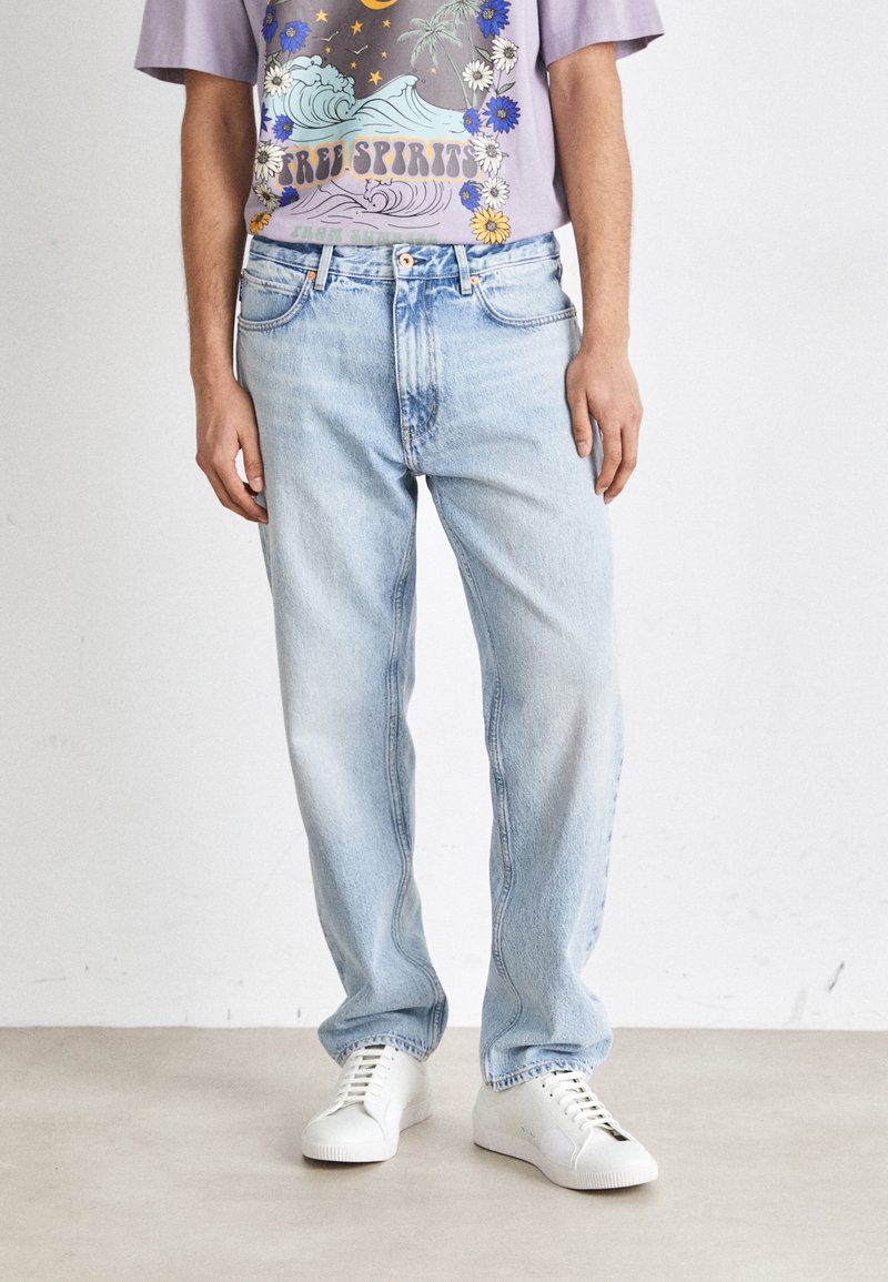HUGO JONAH - Tiesaus kirpimo džinsai - light/pastel blue