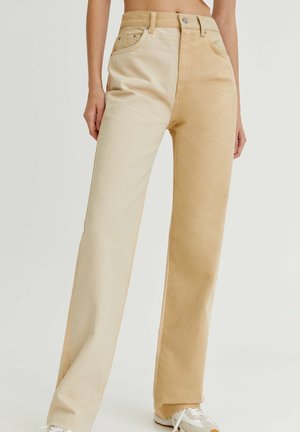 Straight leg jeans - mottled beige