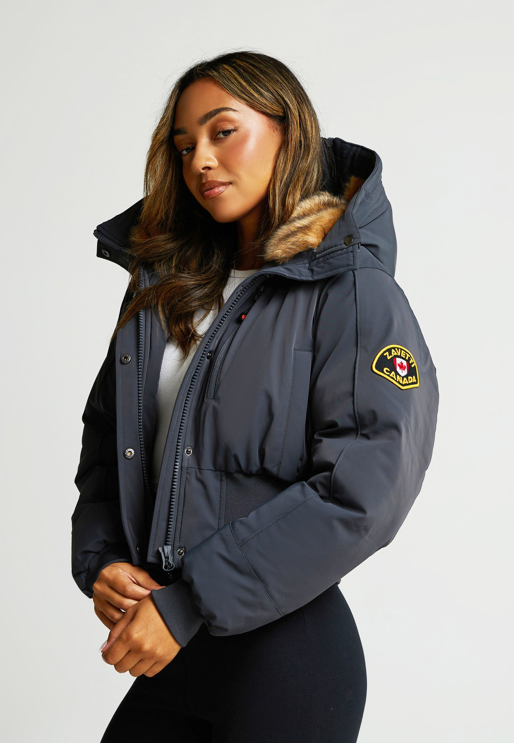 Zavetti Canada BELLUCCI CROPPED HOODED PUFFER - Winter jacket