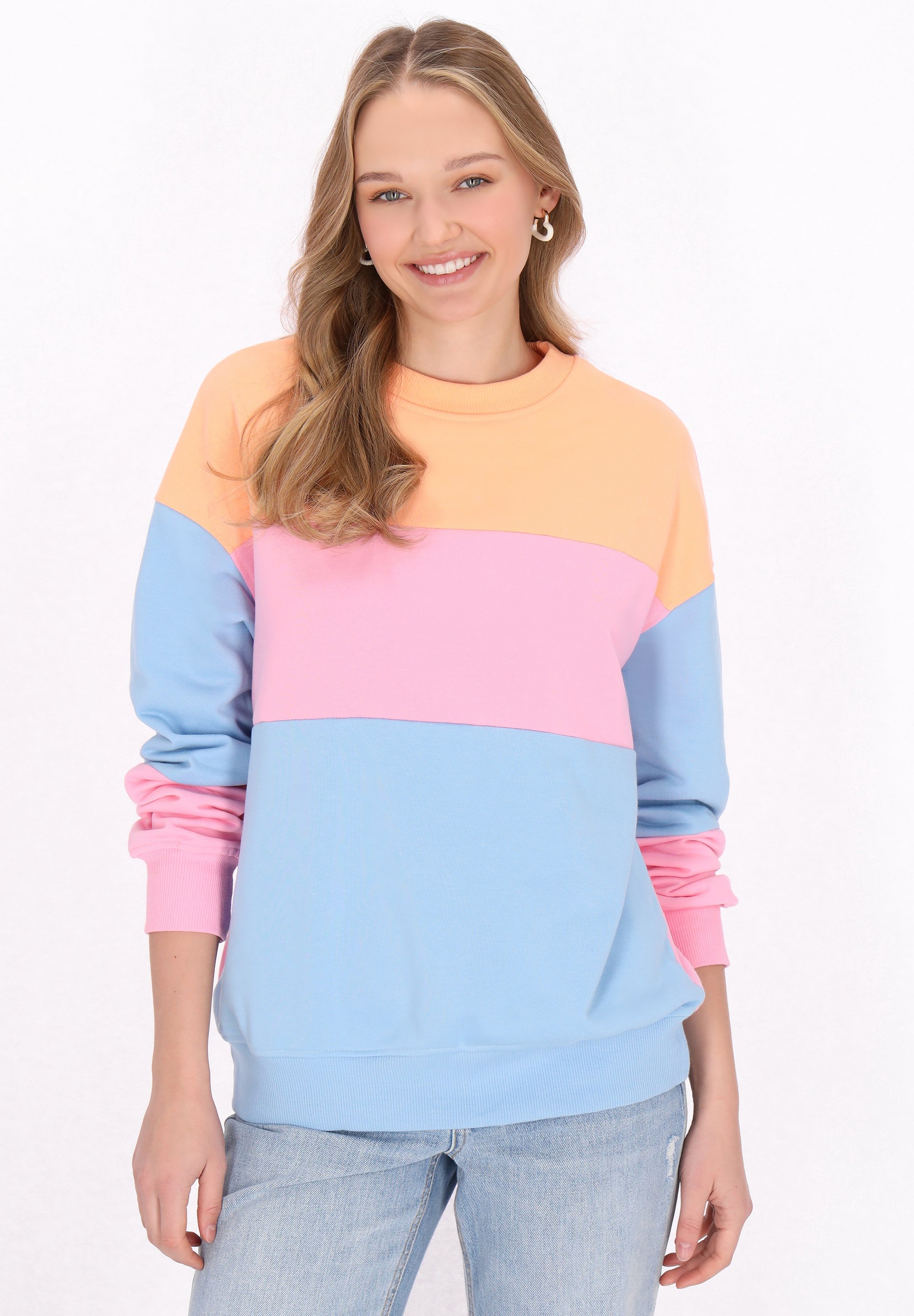myMo Sweatshirt sky blue multicolor/light blue Zalando