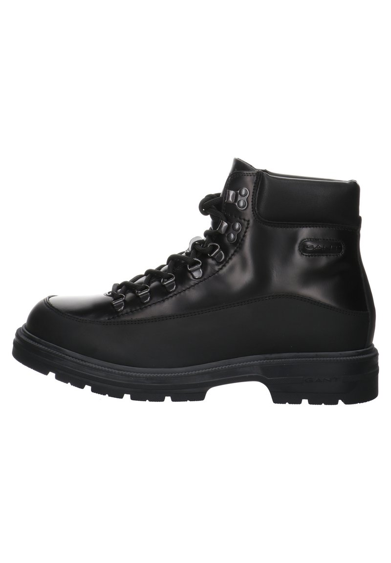 Gant Men Black  Solid Lace-Up Round Toe Boots