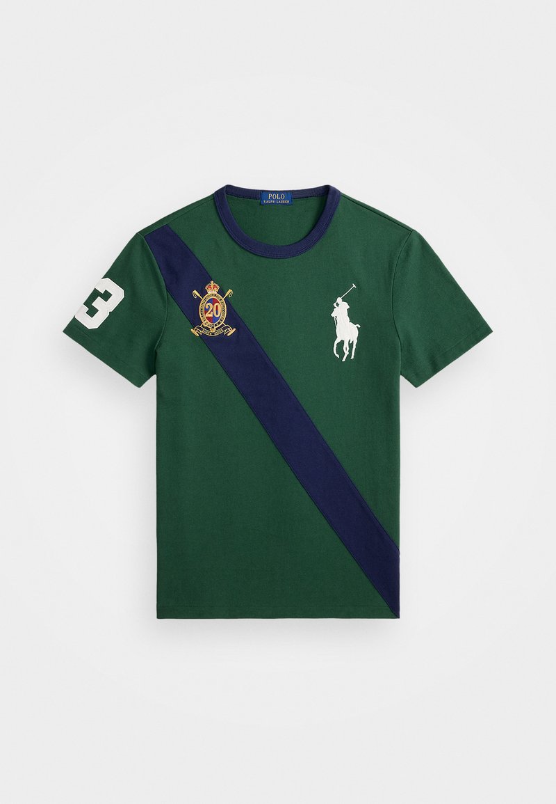 Polo Ralph Lauren CUSTOM SLIM FIT 20TH ANNIVERSARY T-SHIRT - Nyomott mintás póló - vintage pine/newport navy