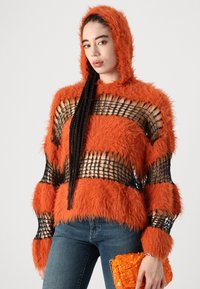 The Ragged Priest CORRUPTION HOODIE EYELASH - Džemperis - orange/black
