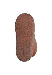 Rubber shoe sole with a wavy grip pattern; brown color; features oval logo and size 23 marking.