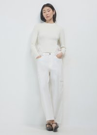 Calliope INSERTI FRILL - Maglione - bianco lana