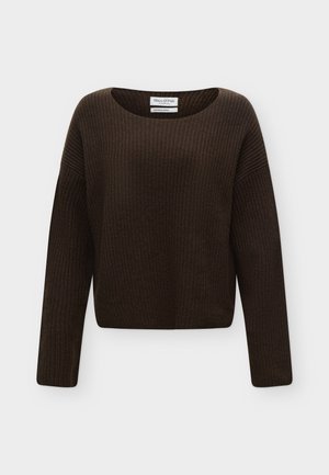 Marc O'Polo, PULLOVERS, LSL, BOAT-NECK, HEAVY KNIT - Strickpullover - burnt coffee