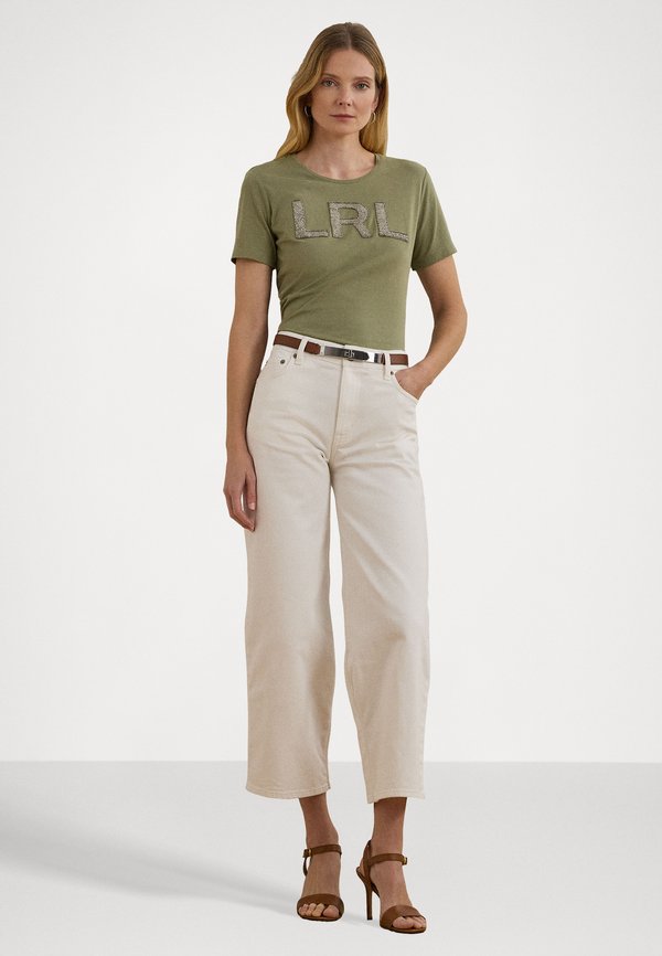 BEADED LOGO COTTON JERSEY TEE - Print T-shirt2