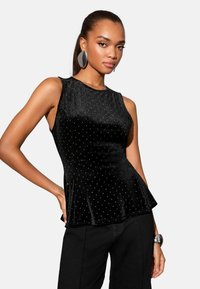 PEPLUM  - Top - black velvet diamante