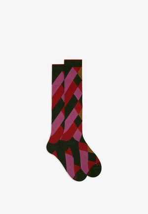 Gallo WITH COLOURED GEOMETRIC MOTIF - Calzettoni - muschio