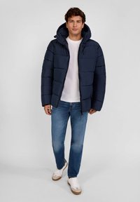 RESPECT WARM QUILTED FIXED HOOD - Talvitakki - navy