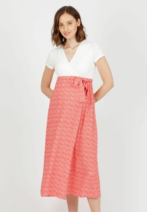 FEDERICA-MATERNITY NURSING MIDI - Vapaa-ajan mekko - coral red