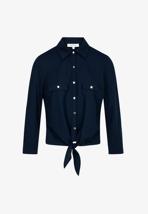 Morgan, MORGAN MORGAN TIED SHIRT WITH NOTCHED COLLAR - Blusa - bleu marine