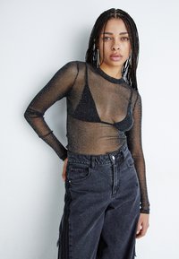 Noisy May NMSHIMMY - Langarmshirt - black/silver-coloured