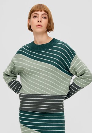 ASYMMETRISCHEN STREIFEN - Strickpullover - petrol