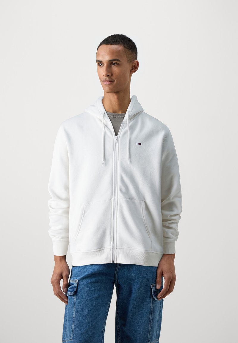 Tommy Jeans FLAG ZIP THRU - Hoodie - ancient white