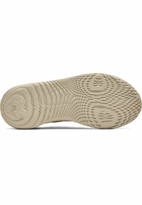 Kerge beez sneakerite väliskumm, millel on tekstureeritud muster, keskel logo ja erinevad kõrgendatud elemendid haardeks. Ümar kand.