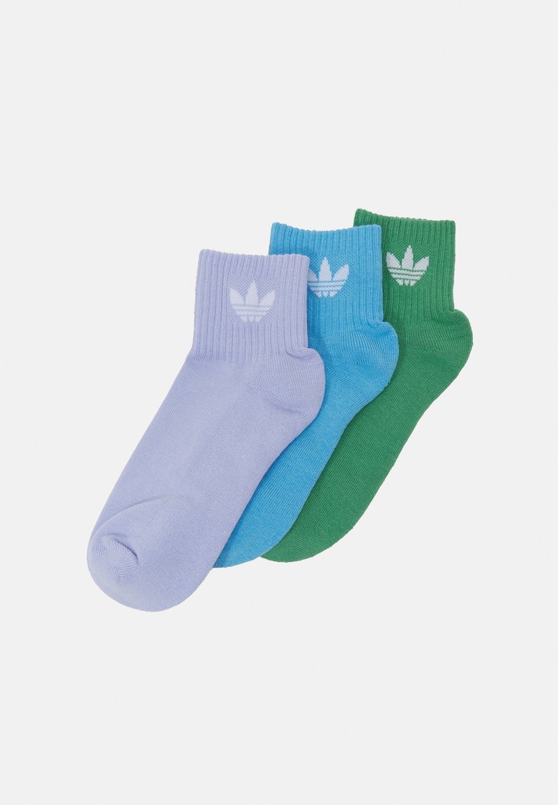 adidas Originals MID ANKLE UNISEX 3 PACK - Čarape - semi blue burst/preloved green/violet tone