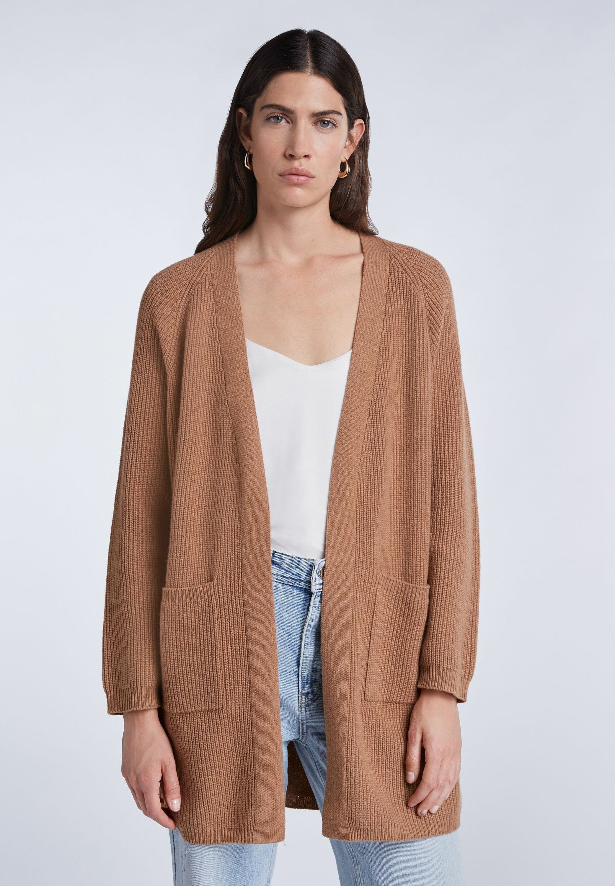 dark camel cardigan