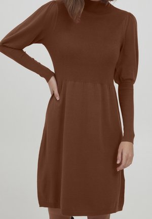 Strickkleid - mottled brown