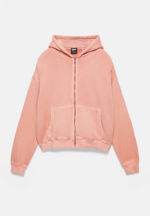 PULL&BEAR, ZIP-UP - HOODIE - Sweat zippé - coral