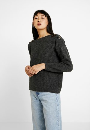 ONLJADE BUTTON - Pulover - dark grey melange