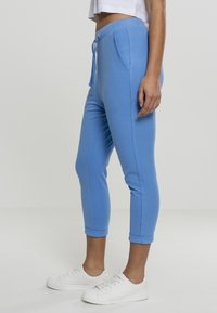 Urban Classics LADIES OPEN EDGE TERRY TURN UP PANTS - Pantaloni sportivi - horizonblue