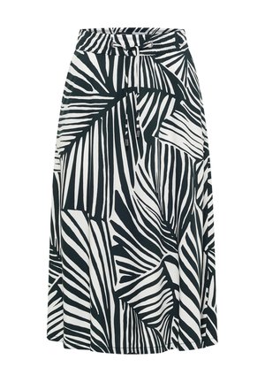 Cecil MIDI-ROCK MIT GRAFISCHEM MUSTER - A-Linien-Rock - palm breeze green