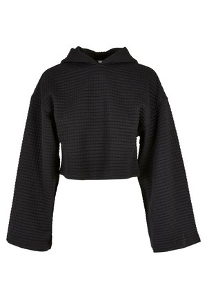 SHORT QUILTED - Kapucnis pulóver - black