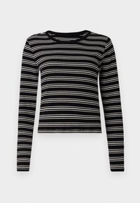 CROP CREW - Long sleeved top - black/white