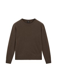 CREW NECK CASHMERE WITH LONG SLEEVES - Pullover - dark brown